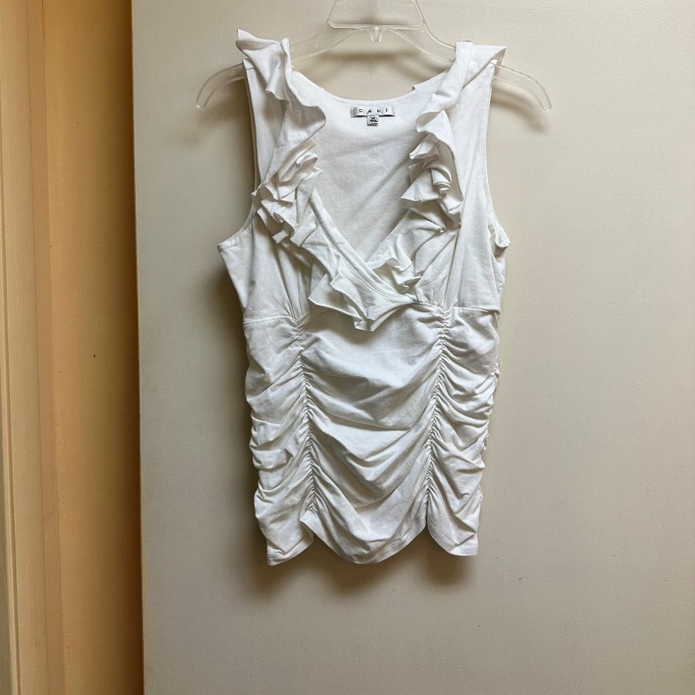 Cabi Sleeveless Frilly Top